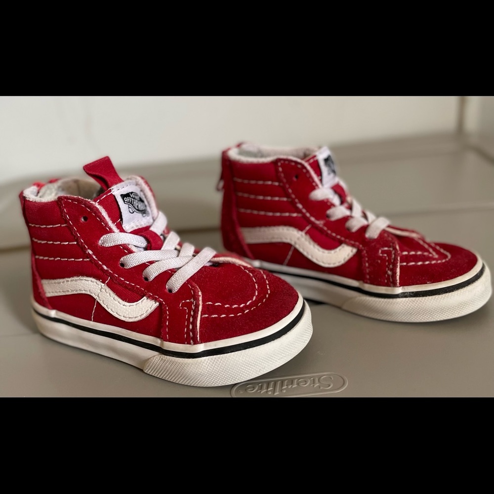 TODDLER SK8-HI ZIP Red vans zip up